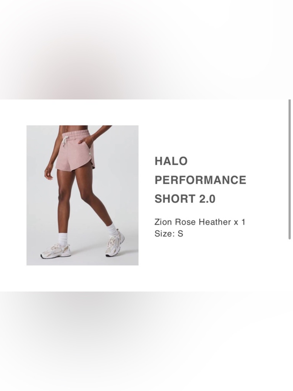 Vouri Halo Performance Short 2.0 in Zion Rose Heather - S